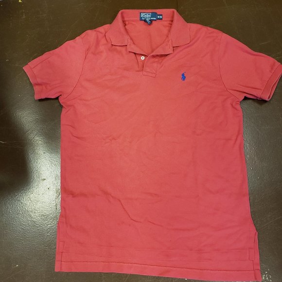 Polo by Ralph Lauren M/M Coral 2-button Polo with Blue Pony (Mens' ) - Picture 4 of 10